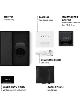 LELO: Tor 2, Vibrating Couples Ring, svart