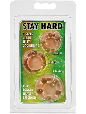Stay Hard: Penisringar, transparent, 3-pack