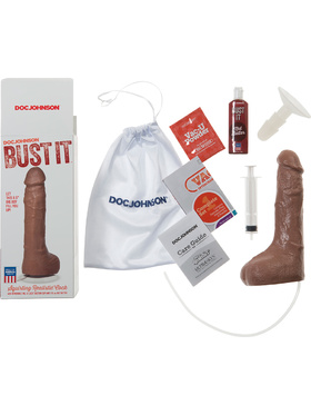 Doc Johnson: Bust It, Squirting Realistic Cock, 21 cm, brun