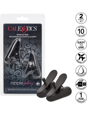 California Exotic: Nipplettes, Vibrating Nipple Clamps, svart