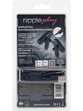 California Exotic: Nipplettes, Vibrating Nipple Clamps, svart