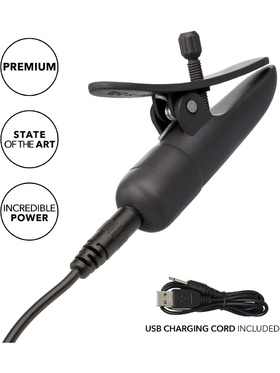 California Exotic: Nipplettes, Vibrating Nipple Clamps, svart