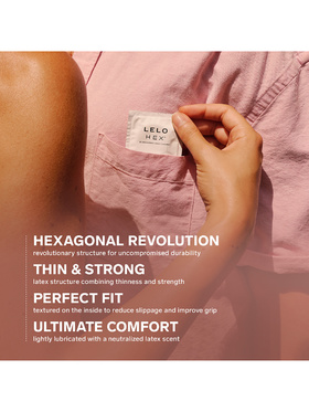 LELO: HEX, Kondomer, 12-pack