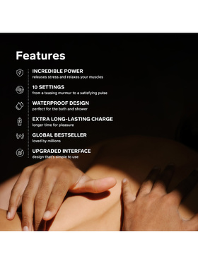 LELO: Smart Wand 2, All-Over Body Massager, stor, svart