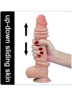 LoveToy: Sliding Skin Dildo, 23 cm, ljus