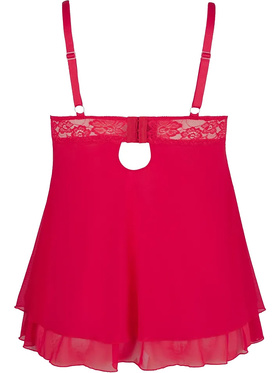Cottelli Curves: Babydoll med spets, röd
