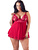 Cottelli Curves: Babydoll med spets, röd