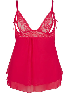 Cottelli Curves: Babydoll med spets, röd