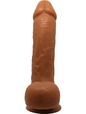 Beautiful Johnson: Realistisk Dildo med Sugpropp, 22 cm, mörk