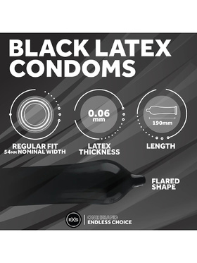 EXS Black Latex: Kondomer, 12-pack