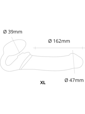 Strap-On-Me: Multi Orgasm Bendable Strap-On Vibrator, XL, svart
