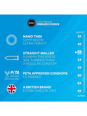 EXS Nano Thin: Kondomer, 48-pack