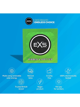 EXS Ribbed & Dotted: Kondomer, 48-pack