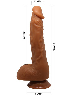 Beautiful Jason: Realistisk Dildo med Sugpropp, 25 cm, mörk