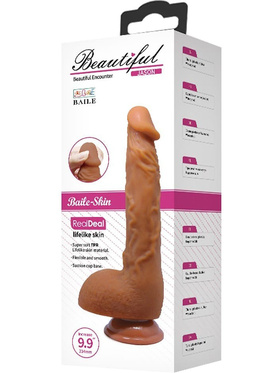 Beautiful Jason: Realistisk Dildo med Sugpropp, 25 cm, mörk