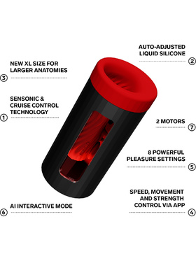 LELO: F1S V3 XL Pleasure Console Masturbator, röd