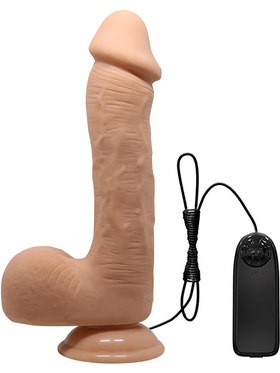 Beautiful Johnson: Realistisk Dildovibrator med Sugpropp, 23 cm, ljus