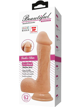 Beautiful Johnson: Realistisk Dildovibrator med Sugpropp, 23 cm, ljus