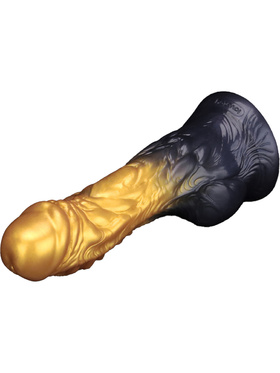 LoveToy: Aerosx, Dual Density Inflatable Dildo, 21 cm, guld/svart