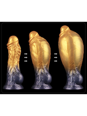 LoveToy: Aerosx, Dual Density Inflatable Dildo, 21 cm, guld/svart