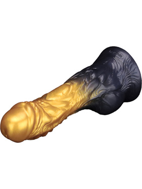 LoveToy: Aerosx, Dual Density Inflatable Dildo, 19 cm, guld/svart