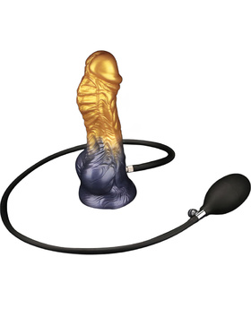 LoveToy: Aerosx, Dual Density Inflatable Dildo, 19 cm, guld/svart