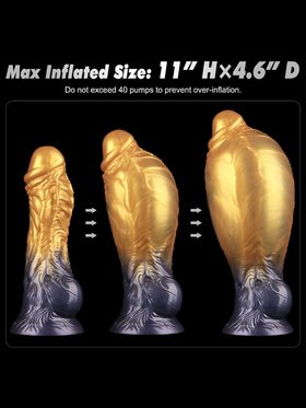 LoveToy: Aerosx, Dual Density Inflatable Dildo, 19 cm, guld/svart