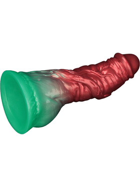 LoveToy: Aerosx, Dual Density Inflatable Dildo, 19 cm, röd/grön