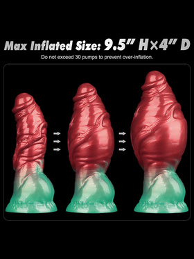 LoveToy: Aerosx, Dual Density Inflatable Dildo, 19 cm, röd/grön