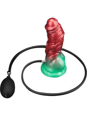 LoveToy: Aerosx, Dual Density Inflatable Dildo, 19 cm, röd/grön