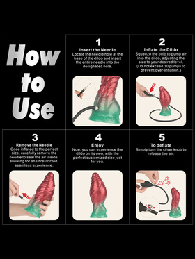 LoveToy: Aerosx, Dual Density Inflatable Dildo, 19 cm, röd/grön