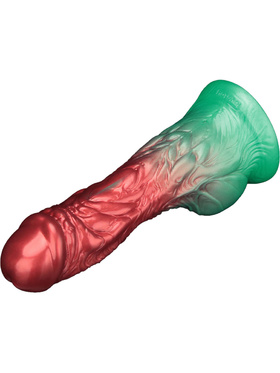 LoveToy: Aerosx, Dual Density Inflatable Dildo, 21 cm, röd/grön