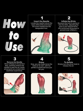 LoveToy: Aerosx, Dual Density Inflatable Dildo, 21 cm, röd/grön