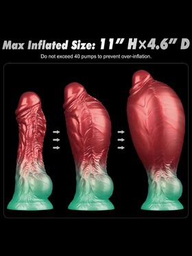 LoveToy: Aerosx, Dual Density Inflatable Dildo, 21 cm, röd/grön