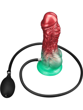 LoveToy: Aerosx, Dual Density Inflatable Dildo, 21 cm, röd/grön