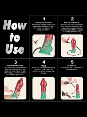 LoveToy: Aerosx, Dual Density Inflatable Dildo, 25 cm, röd/grön