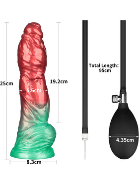 LoveToy: Aerosx, Dual Density Inflatable Dildo, 25 cm, röd/grön