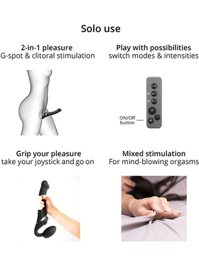 Strap-On-Me: Multi Orgasm Bendable Strap-On Vibrator, S, svart