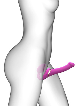 Strap-On-Me: Multi Orgasm Bendable Strap-On Vibrator, L, rosa