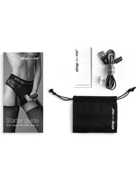 Strap-On-Me: Multi Orgasm Bendable Strap-On Vibrator, L, svart