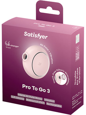 Satisfyer: Pro To Go 3, Double Air Pulse Vibrator, rosa